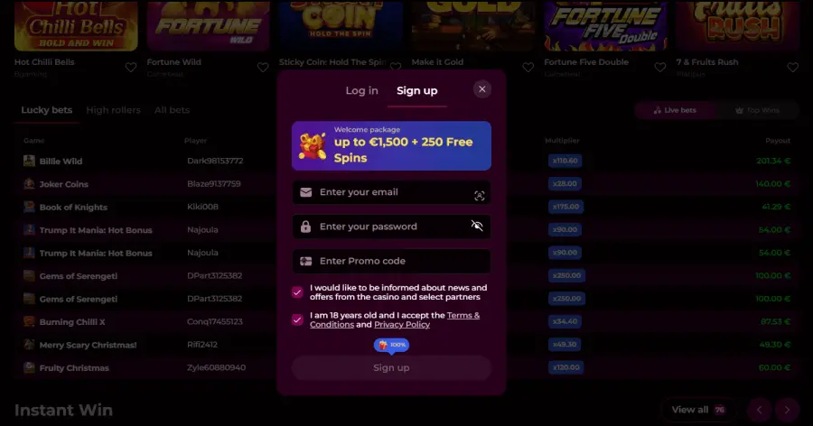 Sweetyspin login